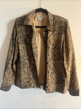 Blue Ice Silk Snakeskin Jacket in Tan and Black
